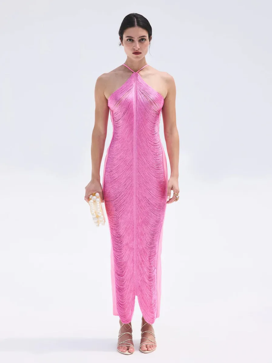 CELESTR - Elegant Halter Maxi Dress