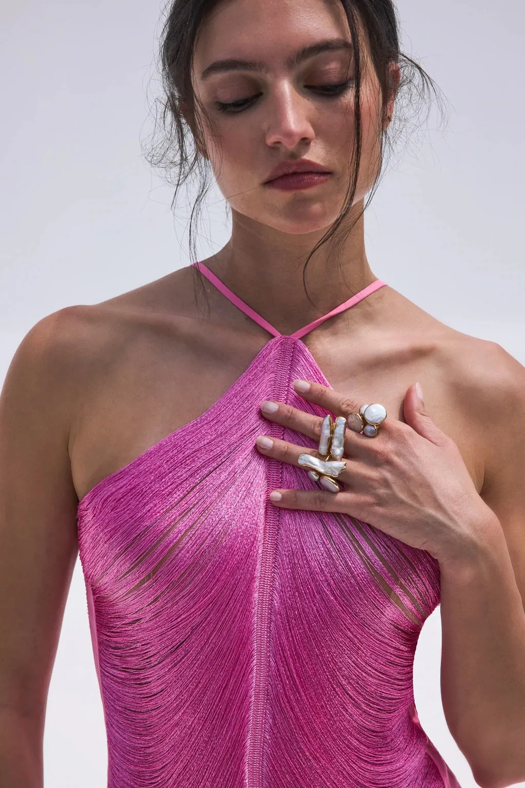 CELESTR - Elegant Halter Maxi Dress