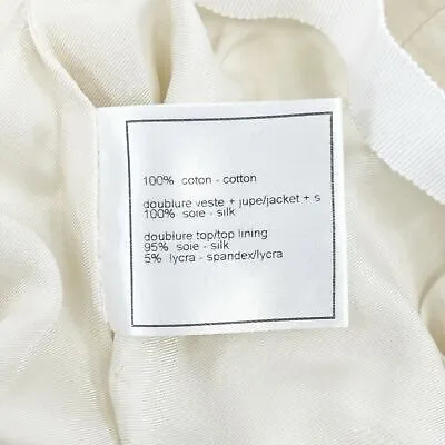 CHANEL - 1998 98P - Karl Lagerfeld Skirt Crop Top Set - White/ Black - 44 US 12