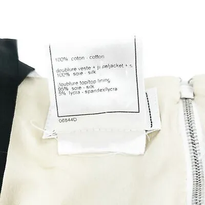 CHANEL - 1998 98P - Karl Lagerfeld Skirt Crop Top Set - White/ Black - 44 US 12