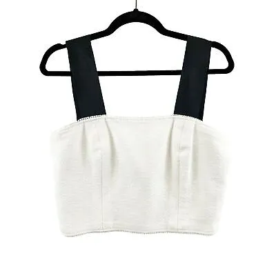 CHANEL - 1998 98P - Karl Lagerfeld Skirt Crop Top Set - White/ Black - 44 US 12