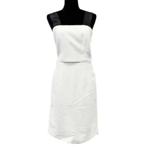 CHANEL - 1998 98P - Karl Lagerfeld Skirt Crop Top Set - White/ Black - 44 US 12