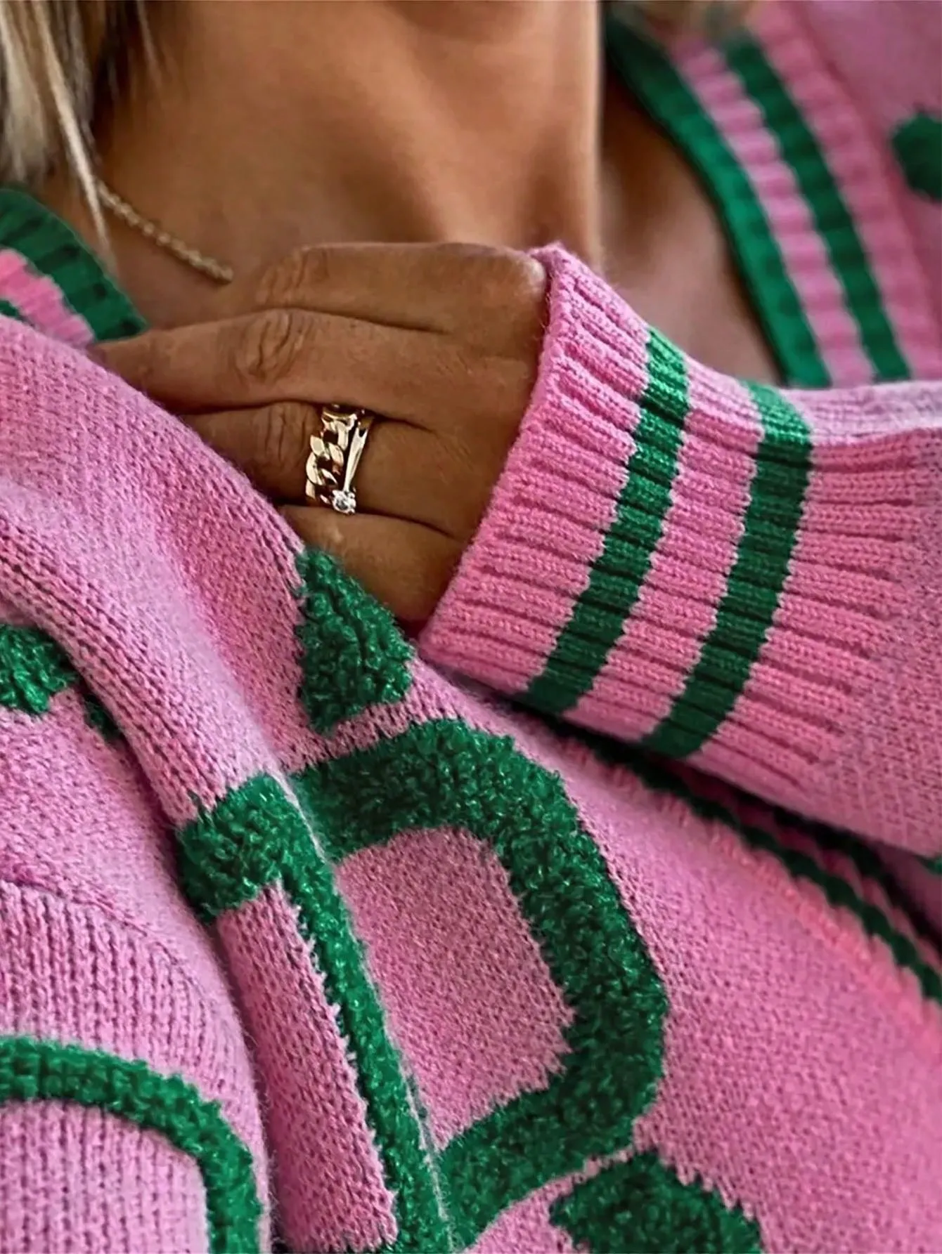 Chaqueta de Cardigan de Punto para Mujer - Cherry Vibes CR