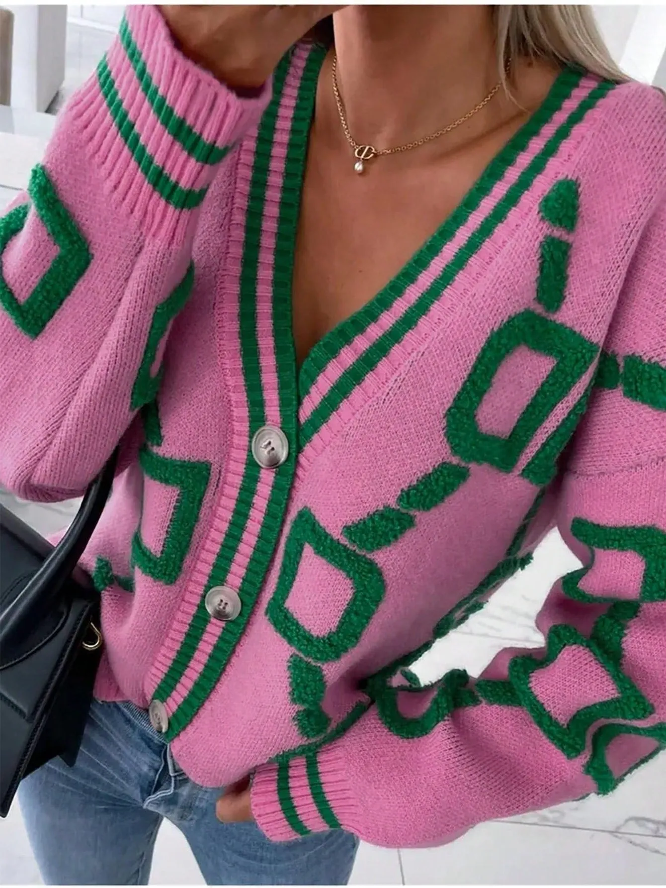 Chaqueta de Cardigan de Punto para Mujer - Cherry Vibes CR