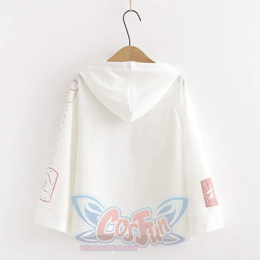 Characters and Cute Fruits Print Pocket Student Loose Hoodies J40003