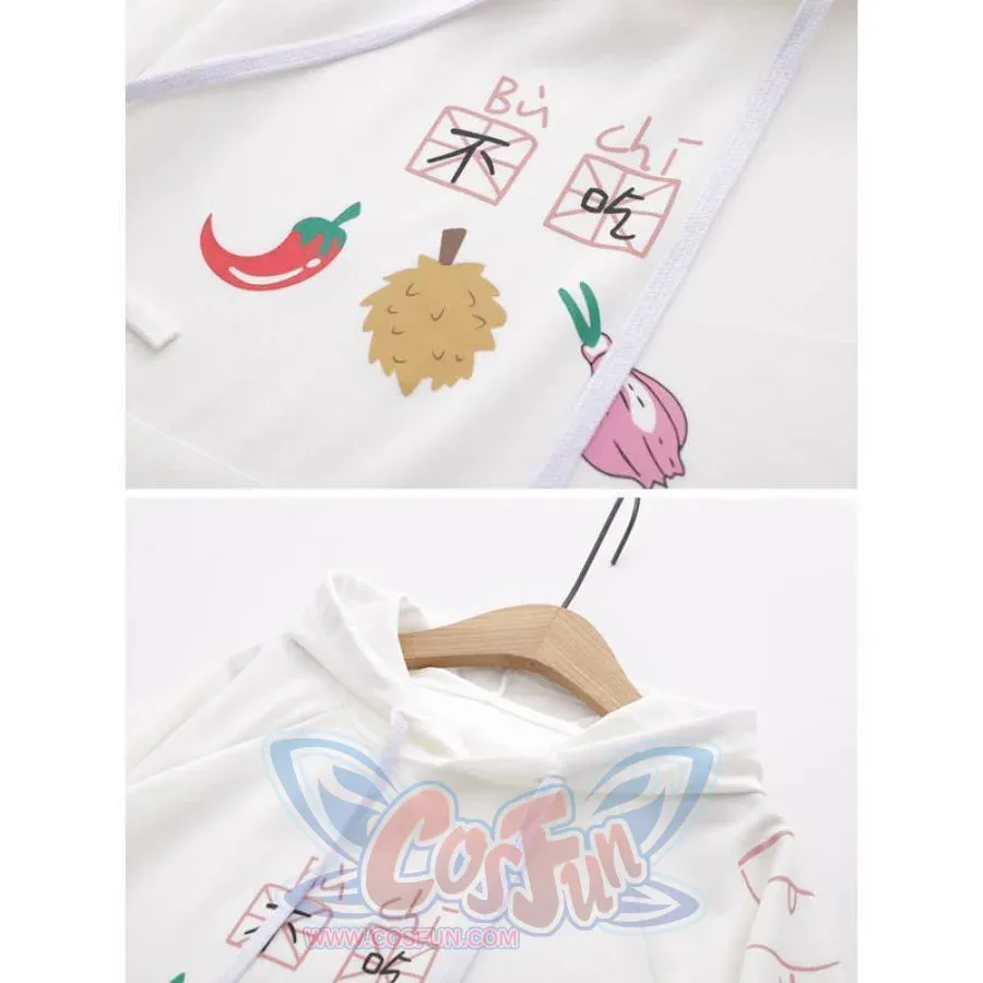 Characters and Cute Fruits Print Pocket Student Loose Hoodies J40003