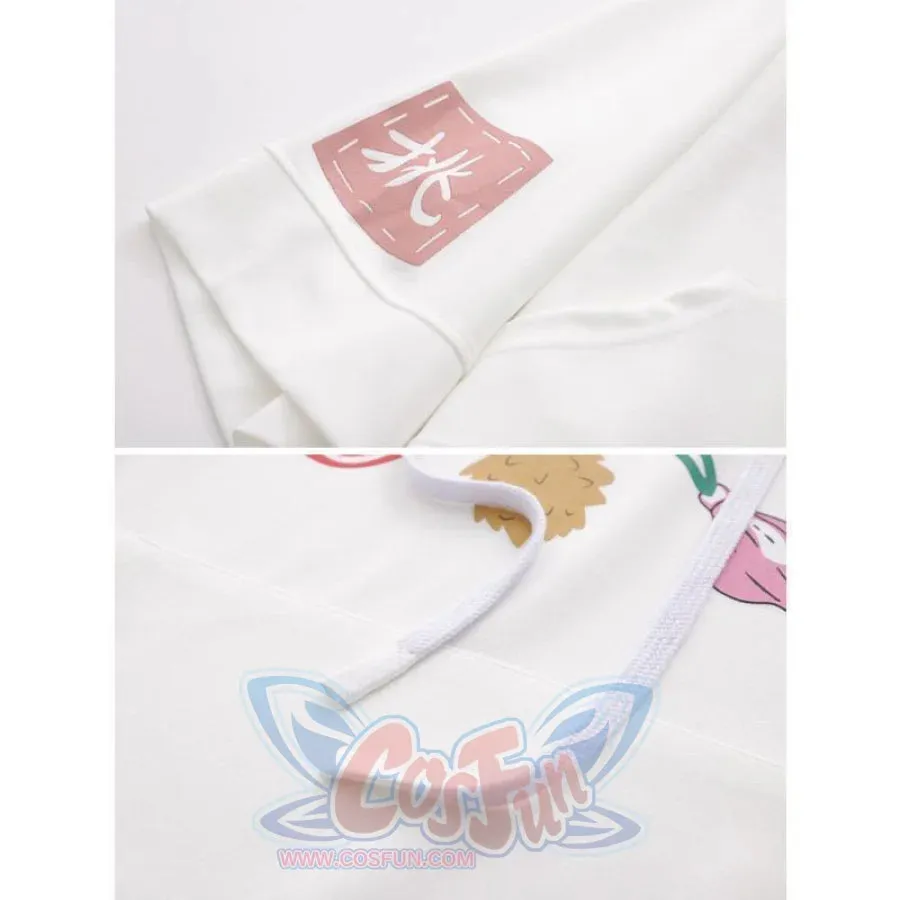 Characters and Cute Fruits Print Pocket Student Loose Hoodies J40003