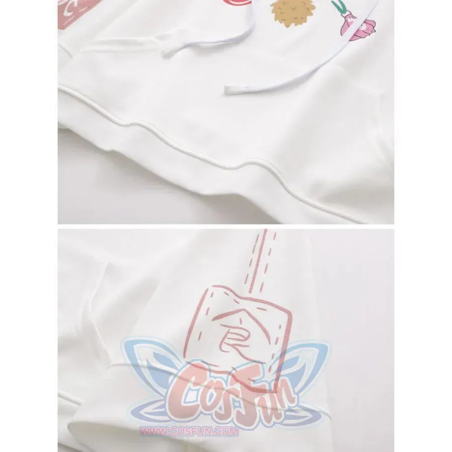 Characters and Cute Fruits Print Pocket Student Loose Hoodies J40003