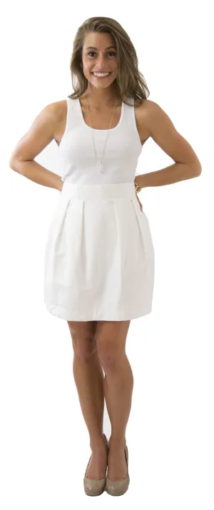 Charlotte Skirt- Bridal White- Poly Shantung Lined