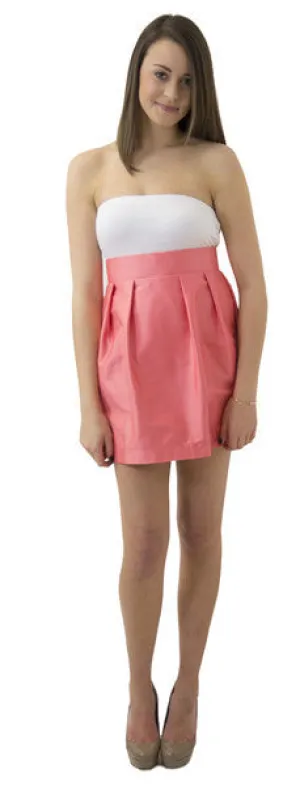 Charlotte Skirt- Coral- Cotton Sateen Lightweight Unlined