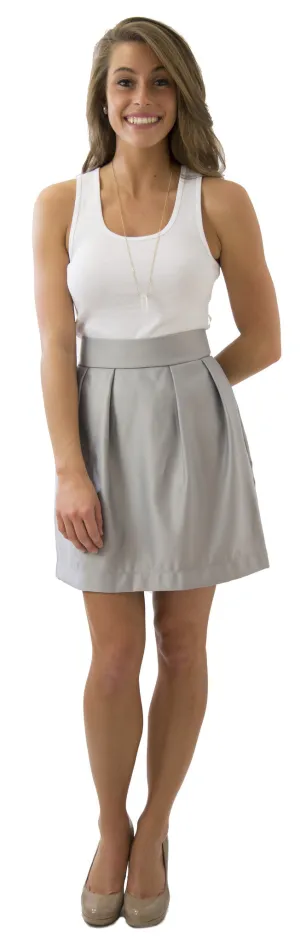 Charlotte Skirt- Gray- Cotton Sateen Unlined