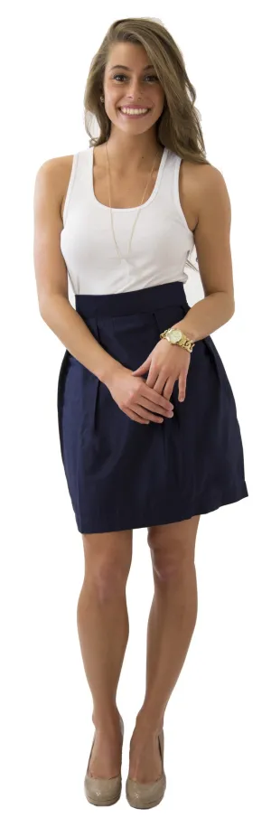 Charlotte Skirt- Navy- Cotton Sateen Unlined