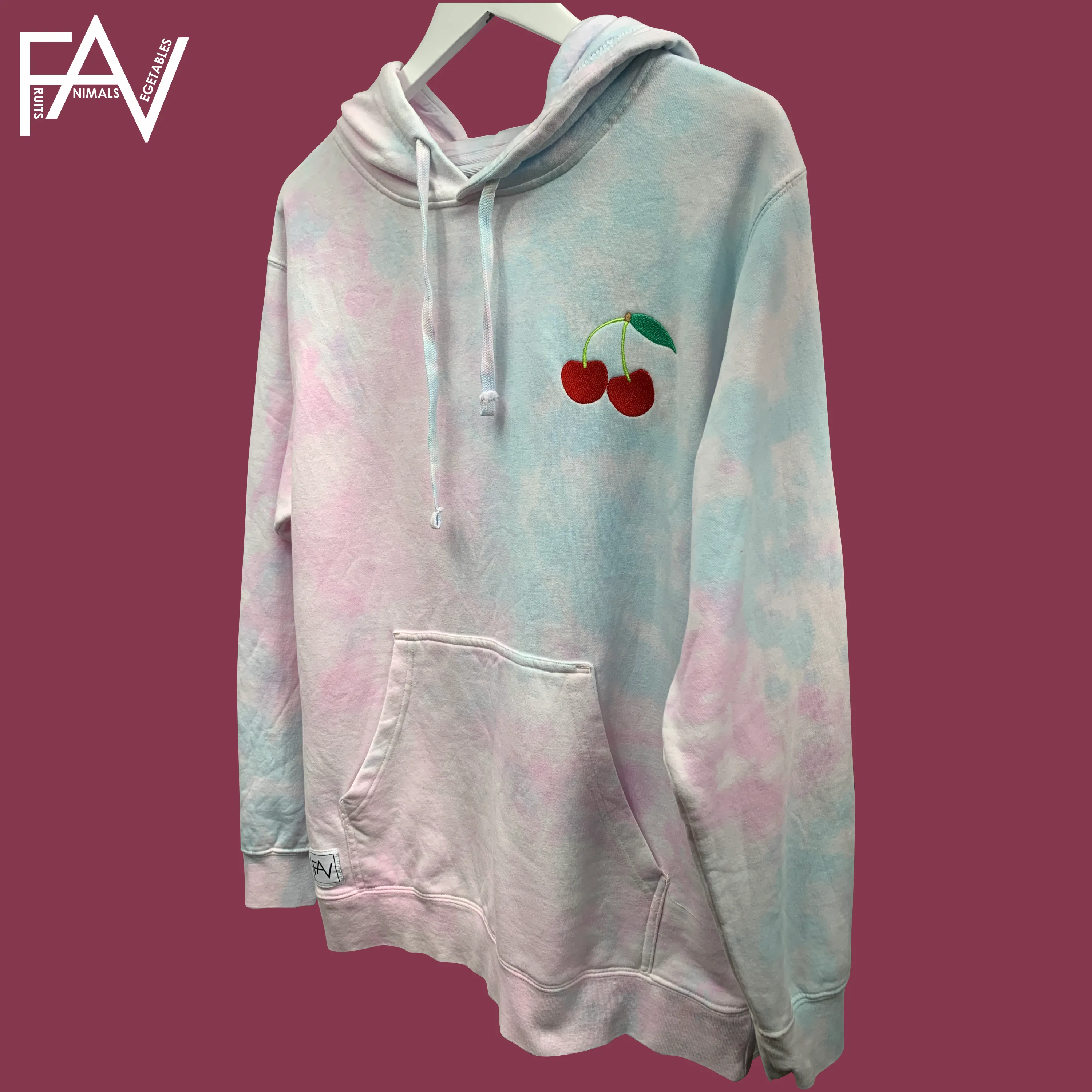 Cherry - Tie Dye Cotton Candy Mid-Weight Hoodie