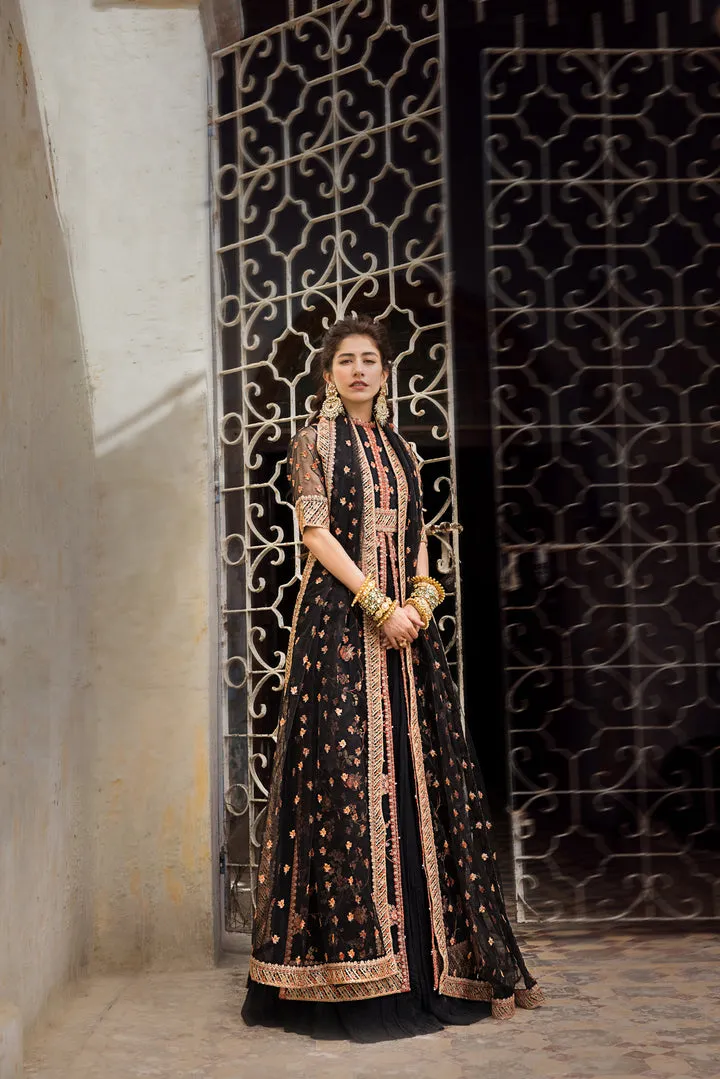 Chiffon Long Pishwas Lehenga Pakistani Party Dresses