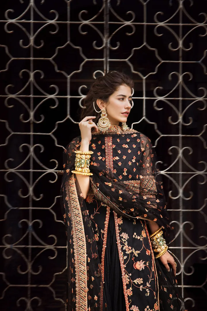 Chiffon Long Pishwas Lehenga Pakistani Party Dresses