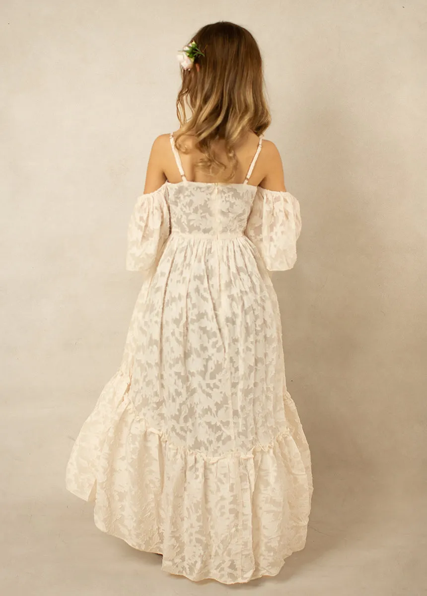 Chloe Flower Girl Dress in Bone White