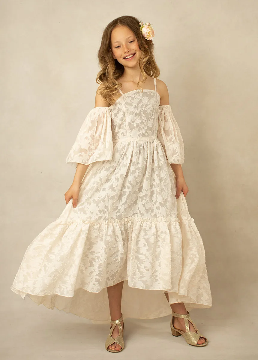Chloe Flower Girl Dress in Bone White