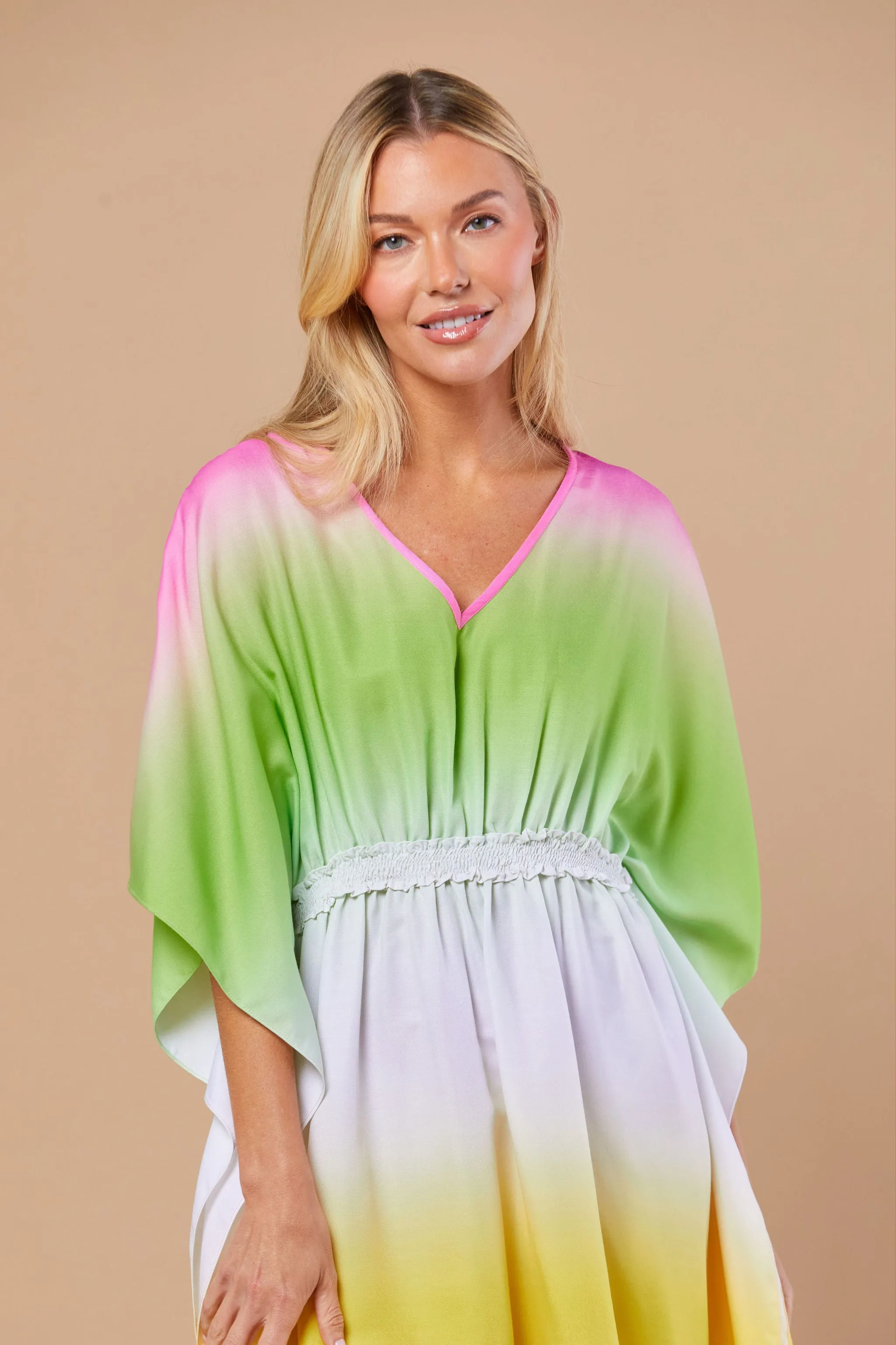 Christy Caftan in Bubblegum Ombre