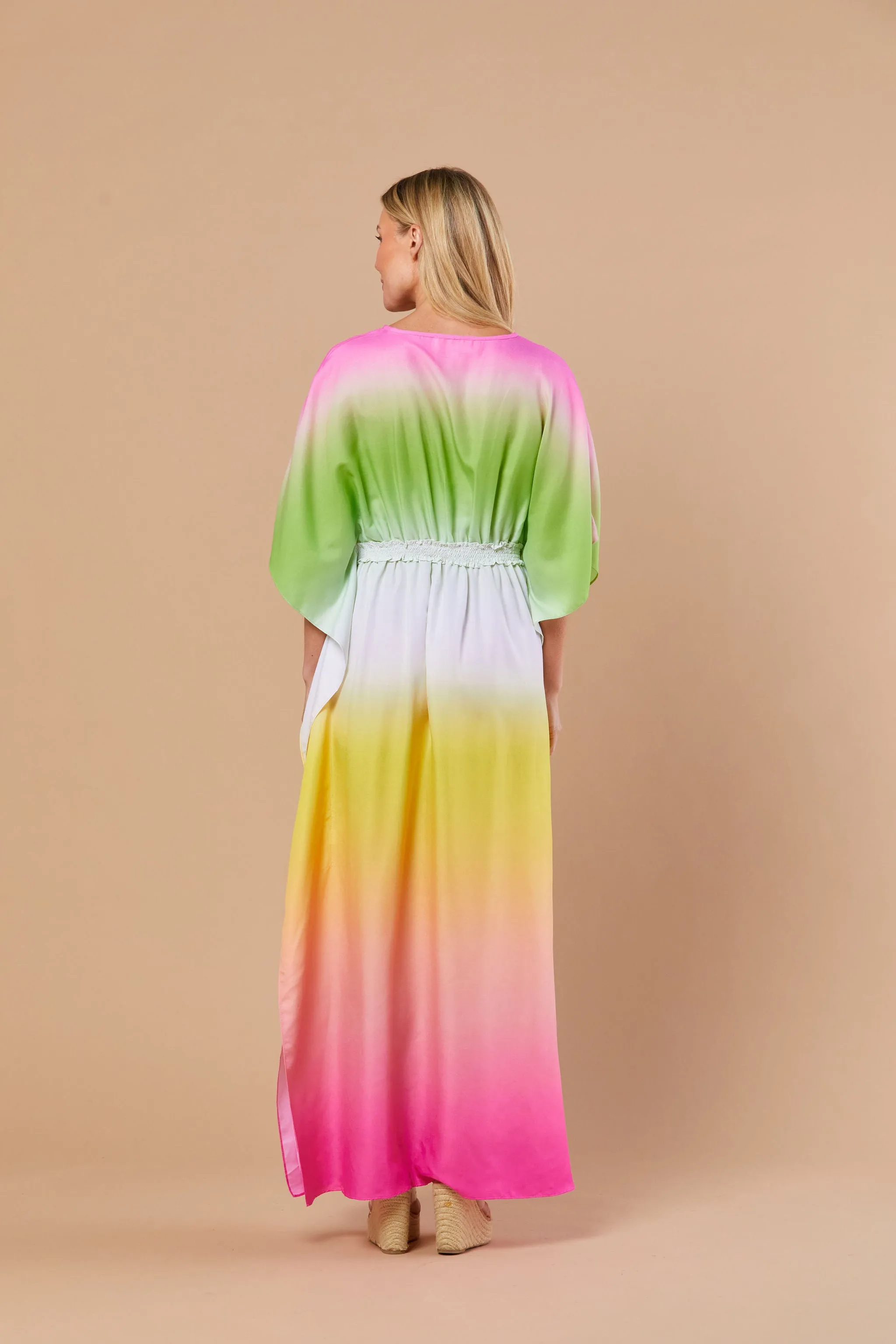 Christy Caftan in Bubblegum Ombre