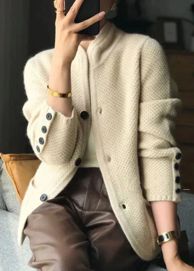 Chunky Knit Wool Blend Cardigan