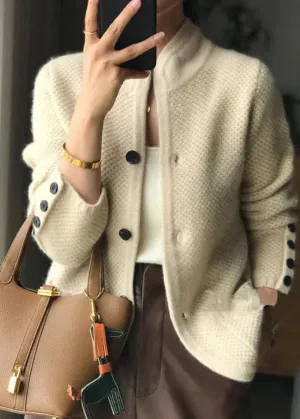 Chunky Knit Wool Blend Cardigan