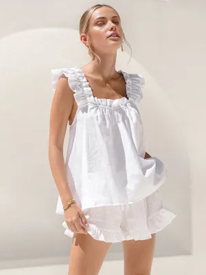 Clematis | Ruffled Sleeveless Top and Shorts Set