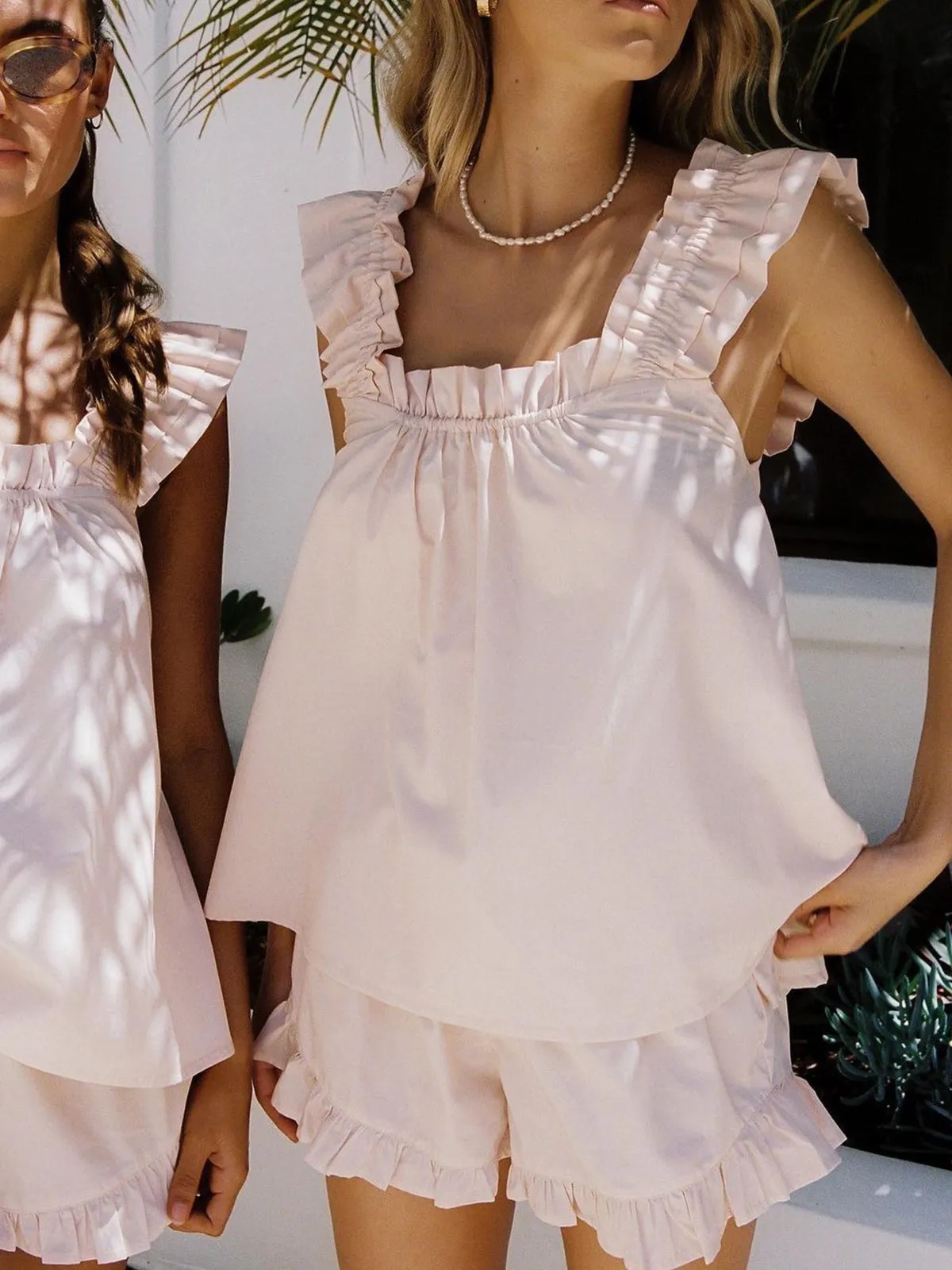 Clematis | Ruffled Sleeveless Top and Shorts Set