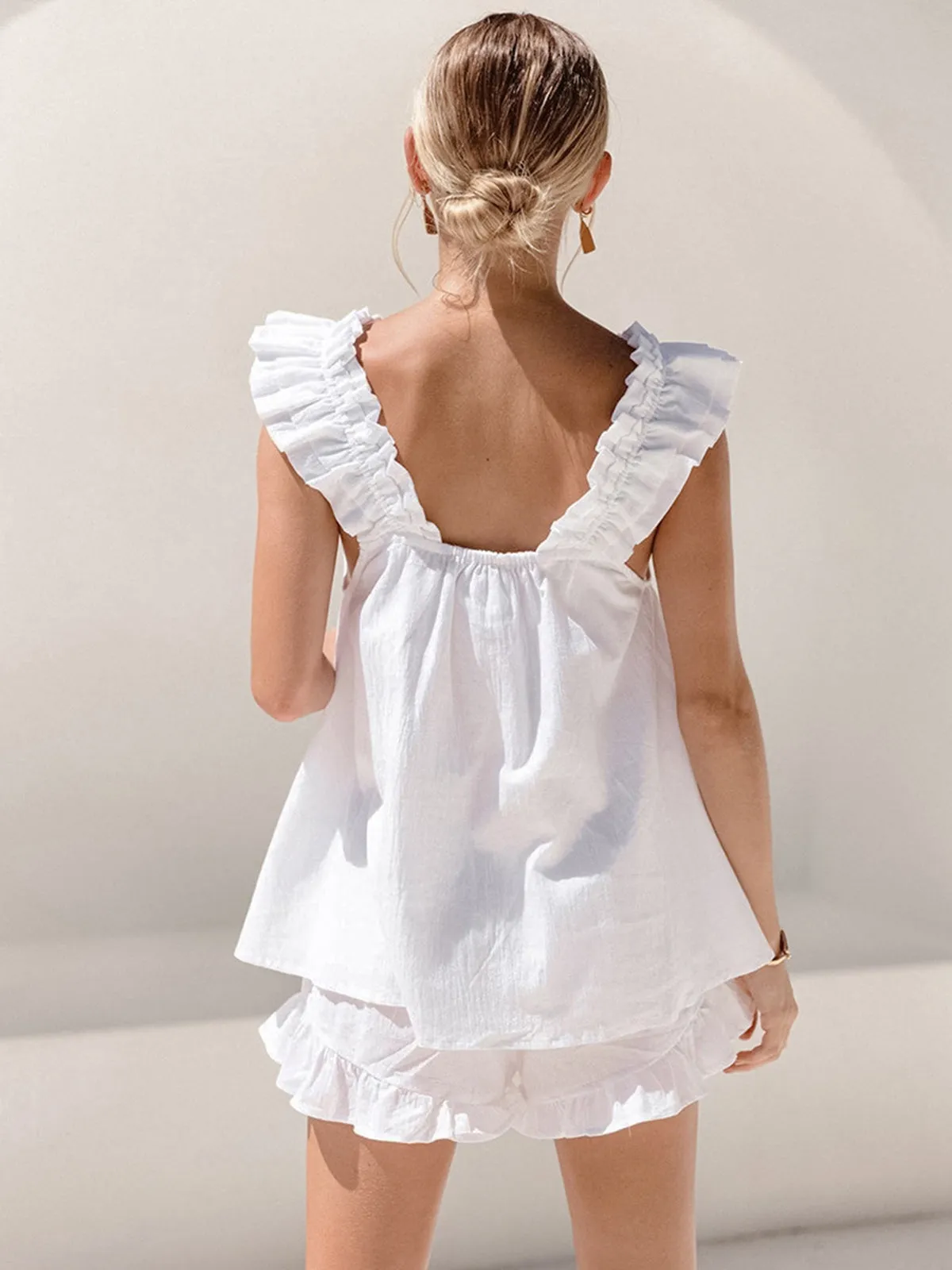Clematis | Ruffled Sleeveless Top and Shorts Set