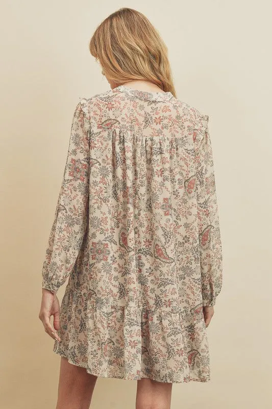 Clementine Paisley Print Swing Dress