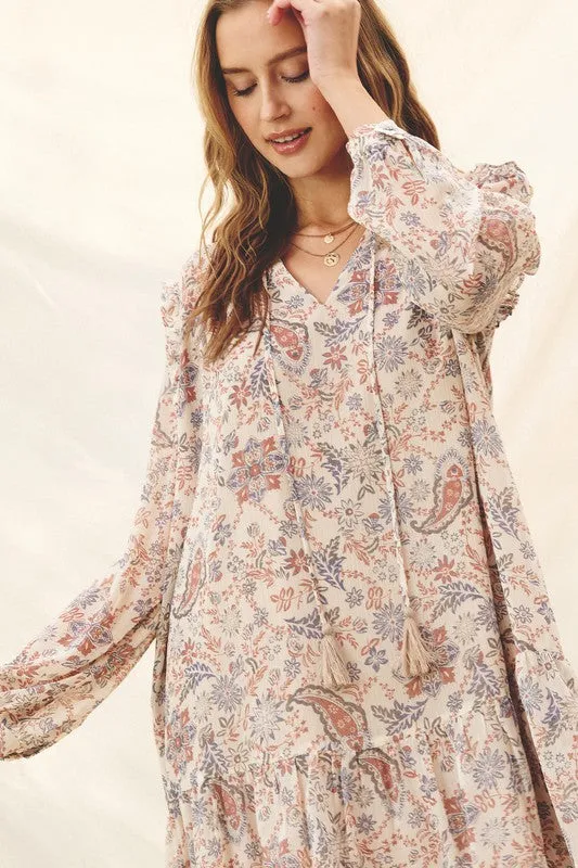 Clementine Paisley Print Swing Dress