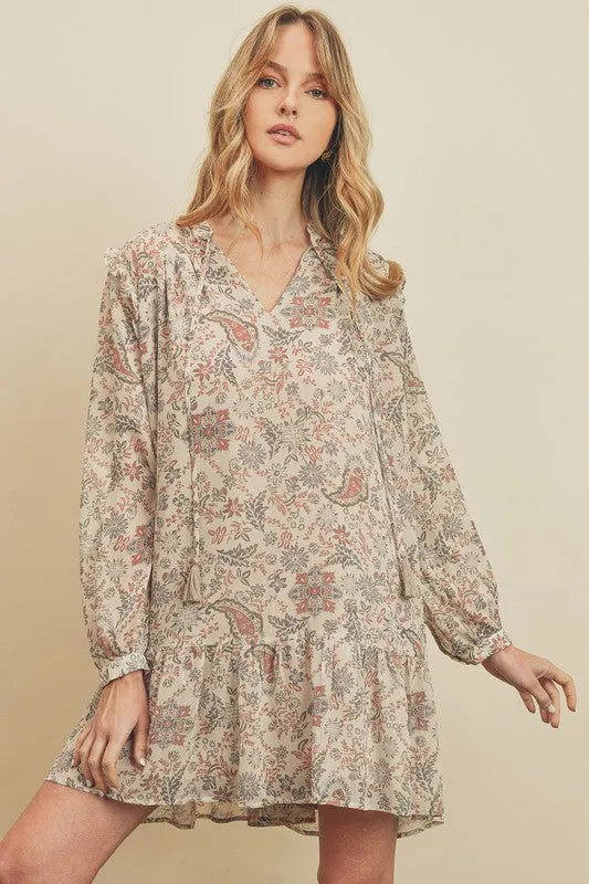 Clementine Paisley Print Swing Dress