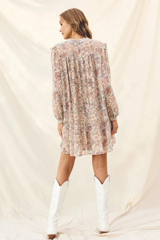 Clementine Paisley Print Swing Dress