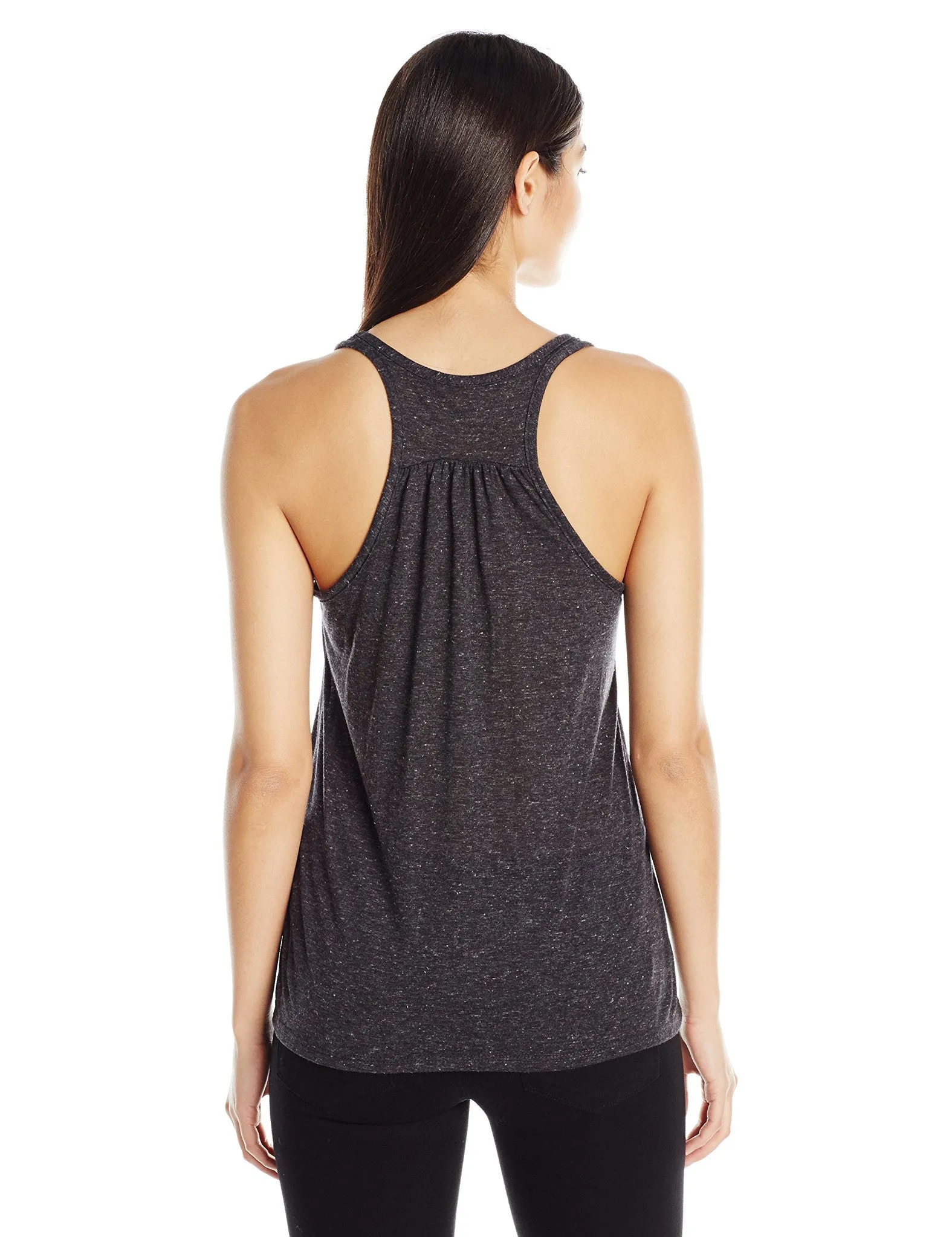 Clementine Women's Petite Plus Floral Skull Graphic Flowy Racerback Tank