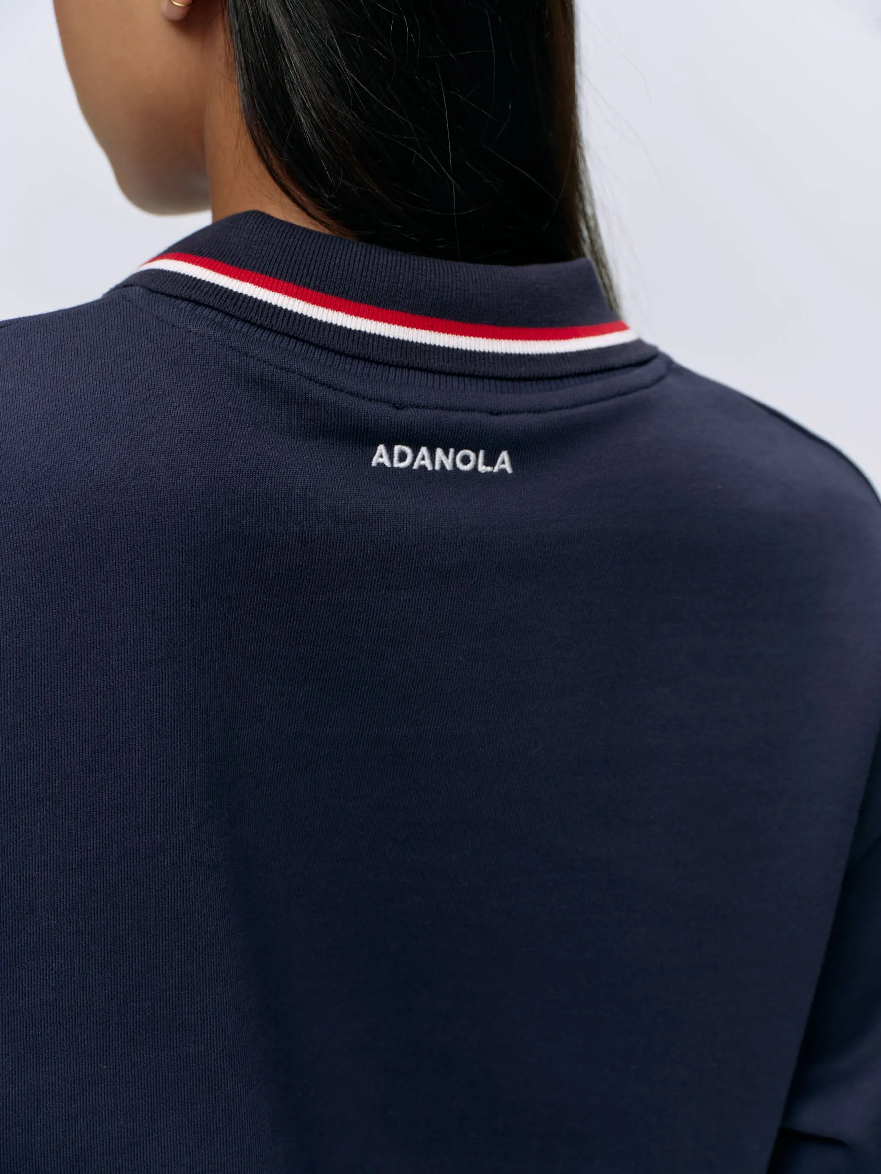 Collared Sweatshirt - Navy Blue/Marshmallow White