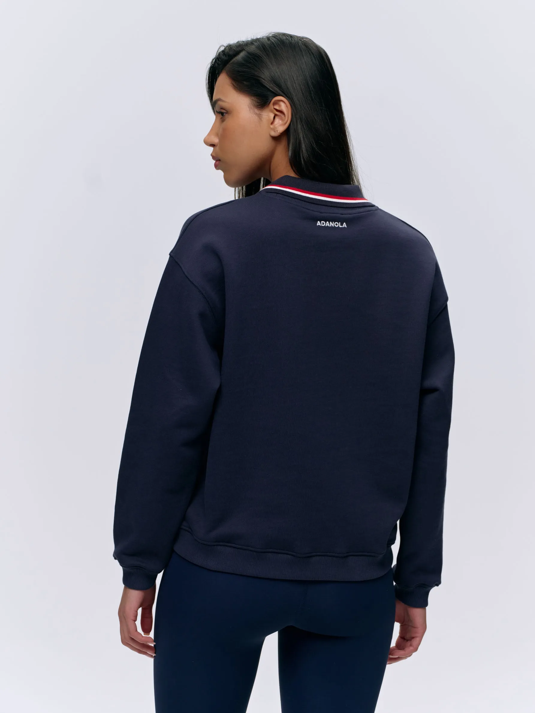 Collared Sweatshirt - Navy Blue/Marshmallow White