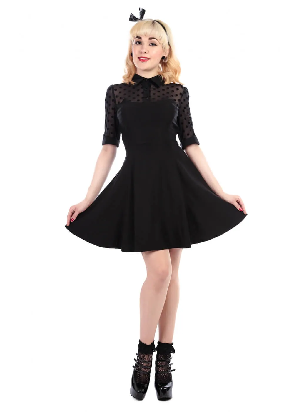 Collectif Wednesday Skater 50's Dress Black