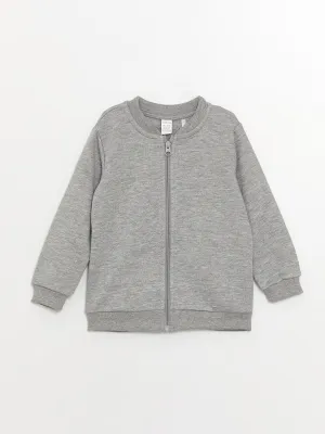 College Neck Long Sleeve Basic Baby Boy Zipper Sweatshirt