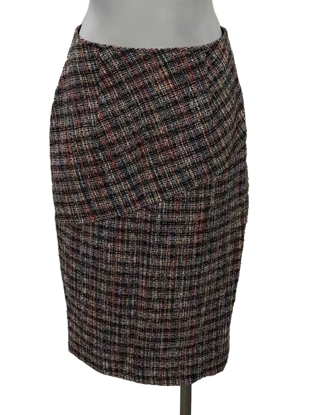 Colourful Tweed Midi Skirt