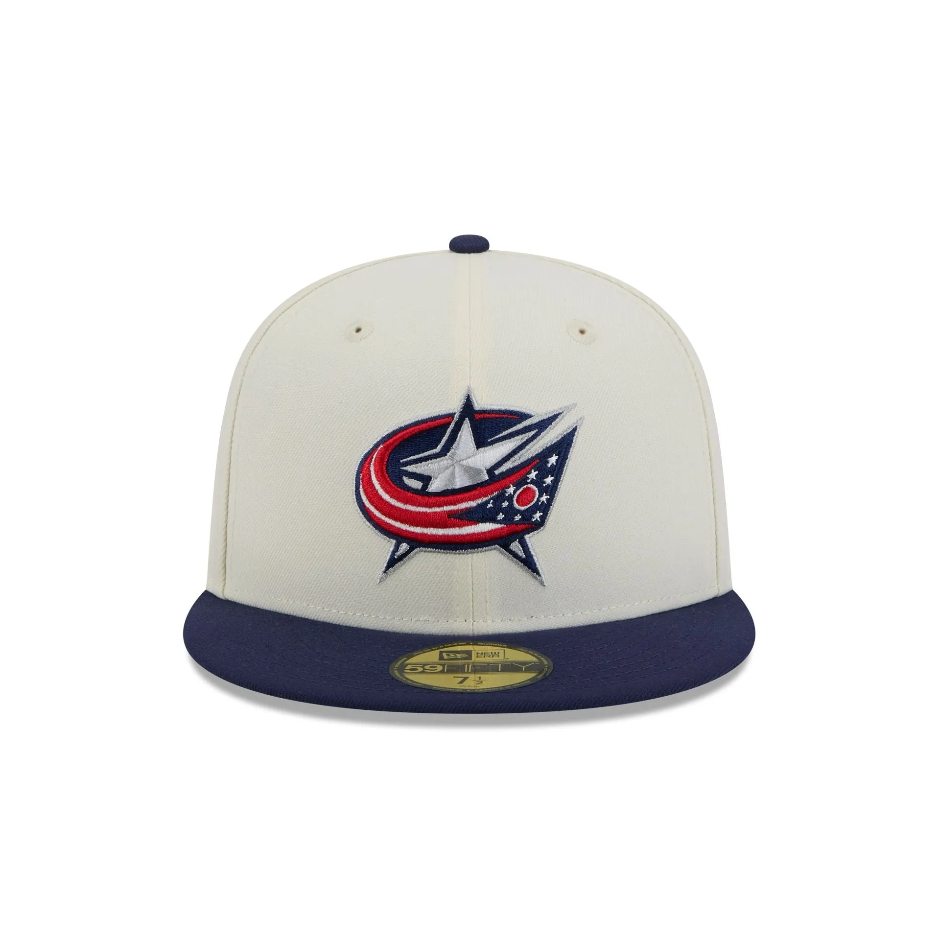 Columbus Blue Jackets Chrome White 59FIFTY Fitted Hat