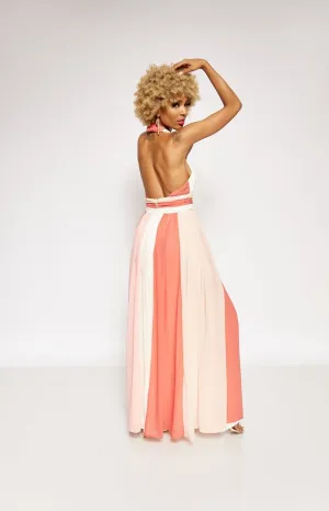 Coral Halter Maxi Dress