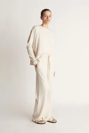 Cotton Cashmere Wide Leg Pant