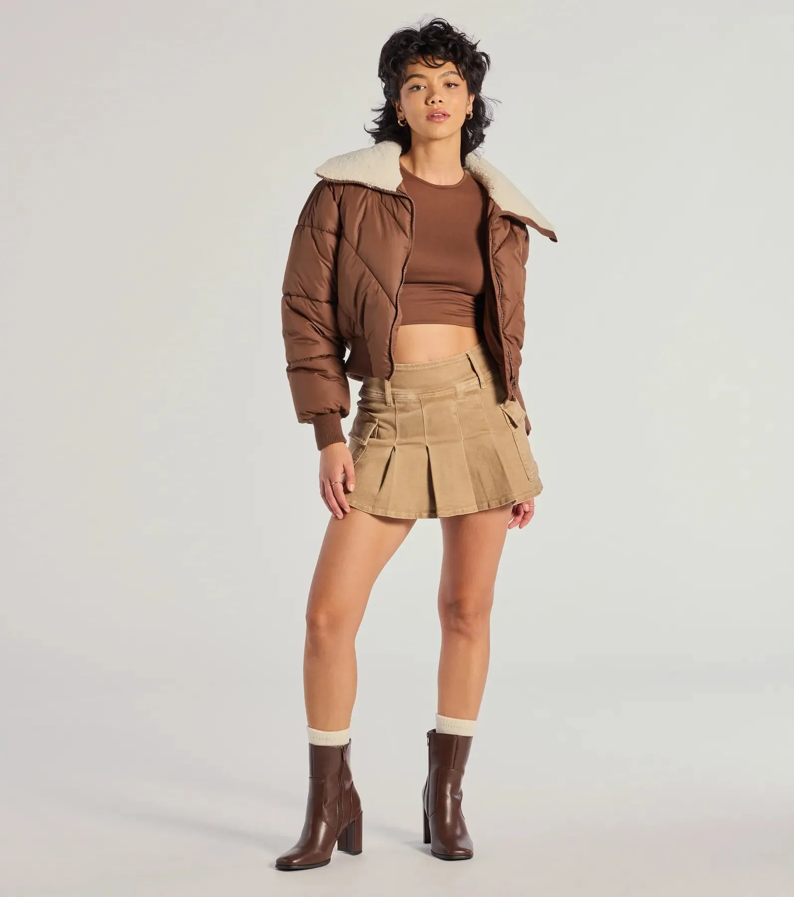 Cozy Trendsetter Sherpa Collar Puffer Jacket