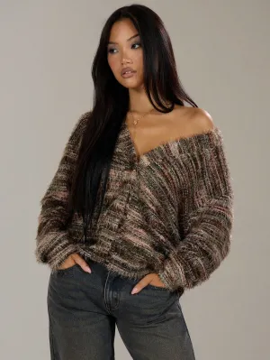 Cárdigan texturizado oversize Y2K de Cherry Vibes en