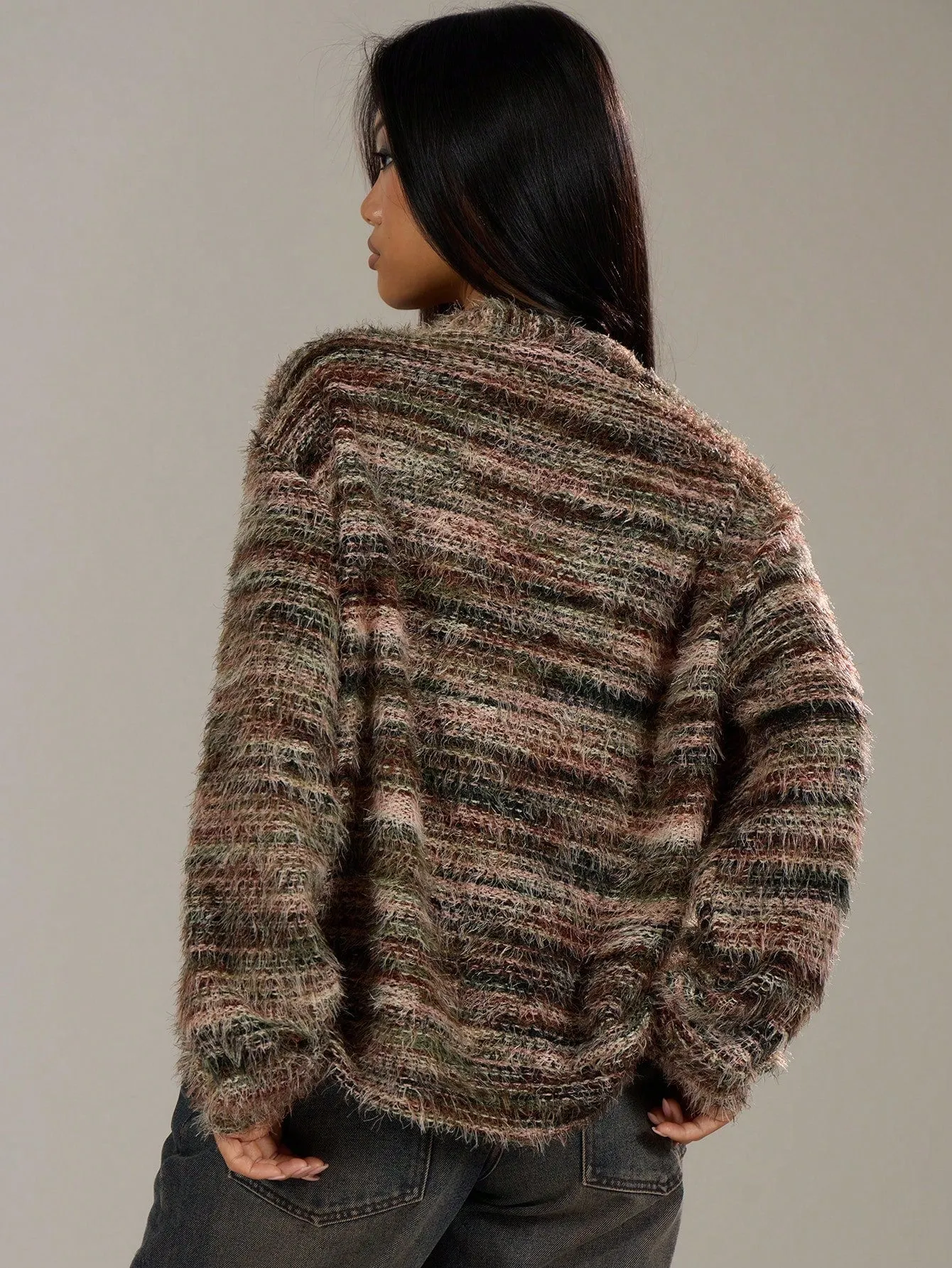Cárdigan texturizado oversize Y2K de Cherry Vibes en