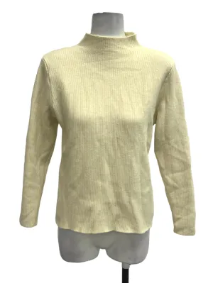 Cream Ribbed Fluffy Turtleneck