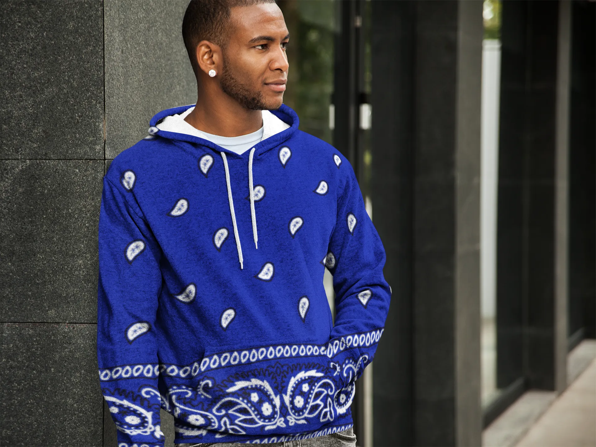 Crip Cuz Blue Bandana Hoodie