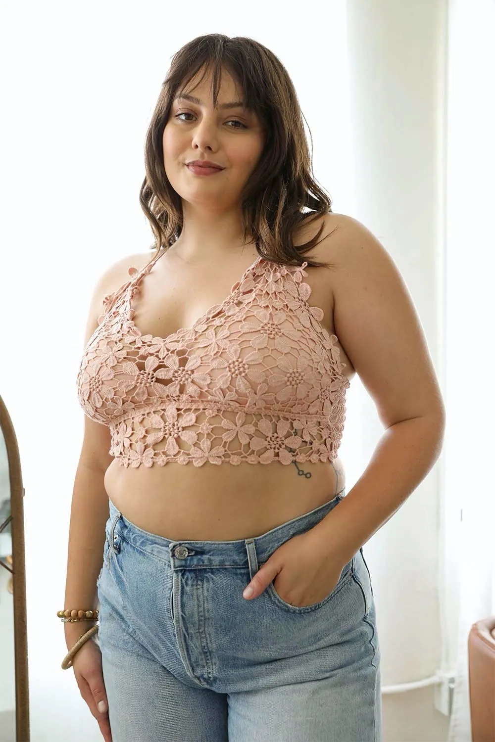 Crochet Daisy Longline Bralette Plus - 2 colors