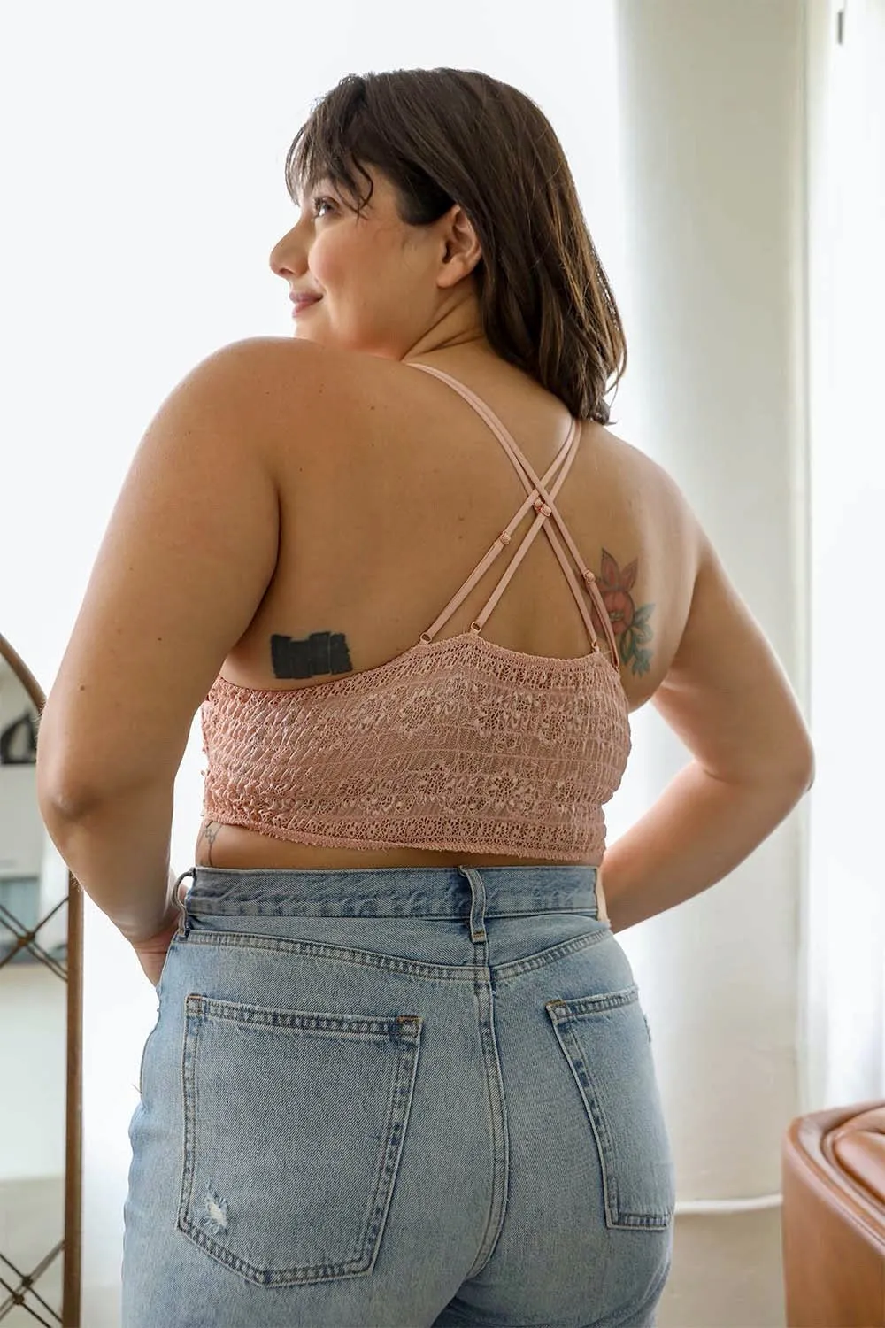 Crochet Daisy Longline Bralette Plus - 2 colors