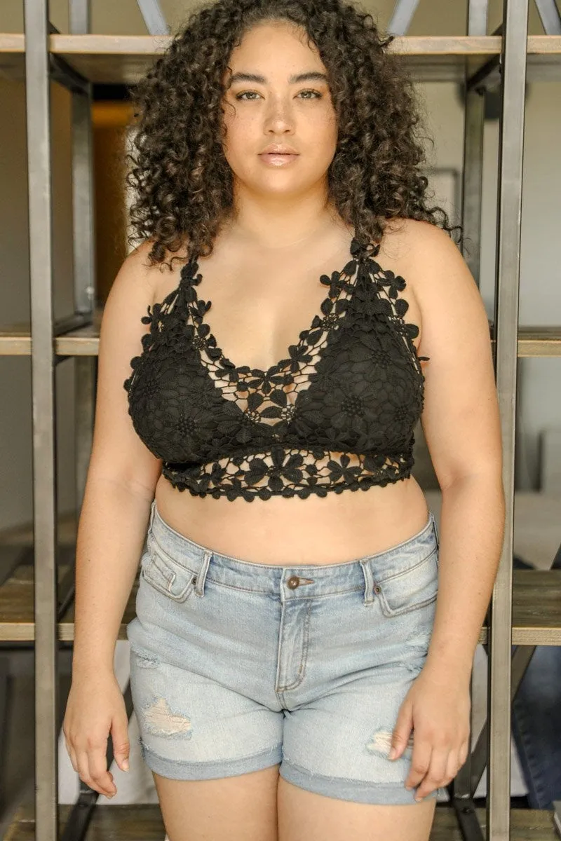 Crochet Daisy Longline Bralette Plus - 2 colors