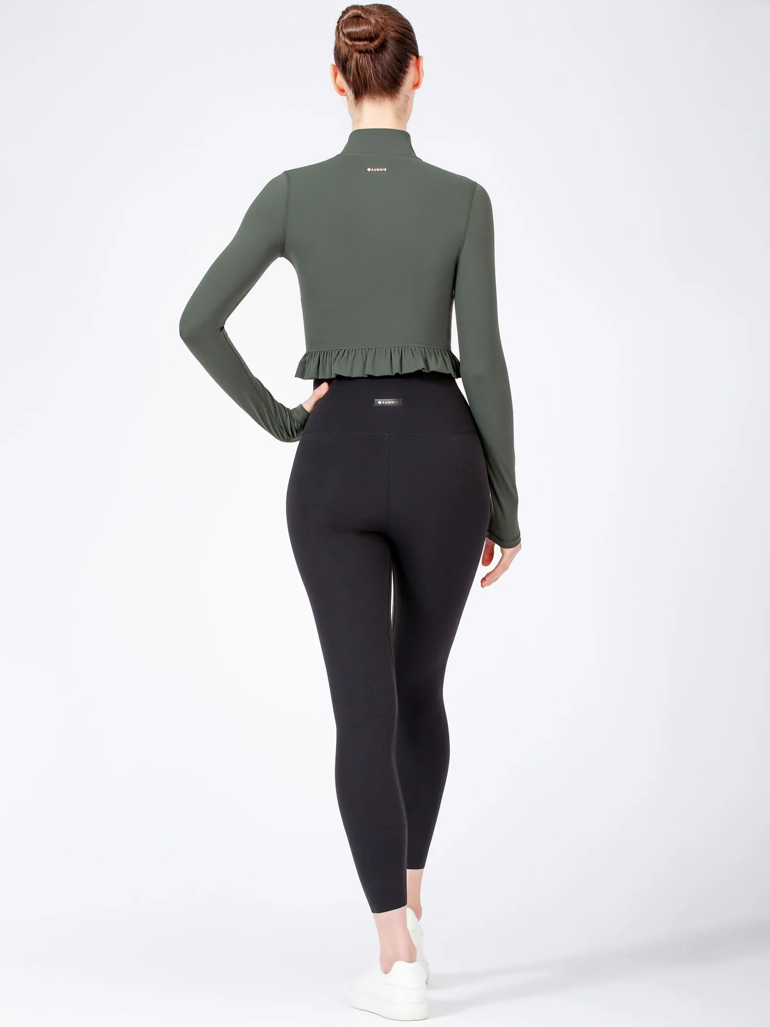 CROPPED RUFFLES JACKET, DEEP FOREST